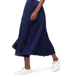 J Crew Size 6 NWT Navy Blue Wide Pleat Midi Skirt Pleated A Line At Waist AW493